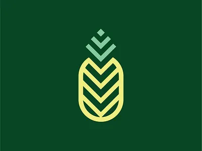 Pineapple art deco geometric icon logo pineapple