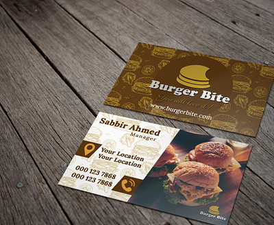 Burger Bite Business card branding business card business card design creative business card design logo