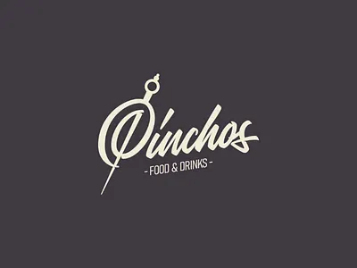 "Pinchos" Tapas Bar Lettering Logo bar branding calligraphy custom lettering design food graphic design hand lettering illustrator lettering letters logo logo design tapas typo typography vector