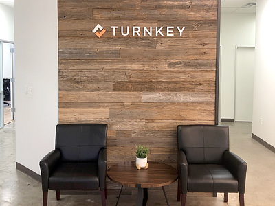 TurnKey Logo Wall at Austin, TX Headquarters branding design interior interior design logo