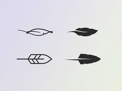 Feather Icon explorations brand identity branding branding design feather icon logo logo design logos plume quill redesign