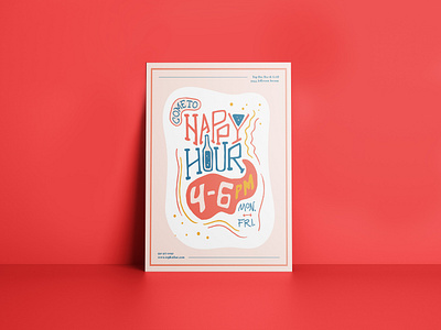 Happy Hour Typography Advertisment design graphic design handlettering illustration illustrator layout layoutdesign lettering typography