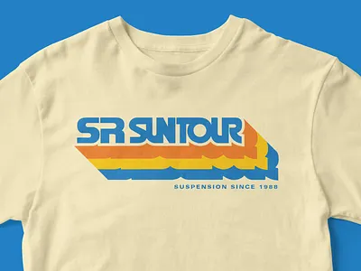 SR SUNTOUR Retro Tee 80s branding retro retrowave tee vintage