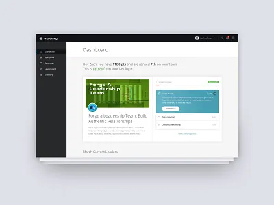 Wildsparq App Dashboard app content dashboad design education gamification leadership metrics product design ui ux web app