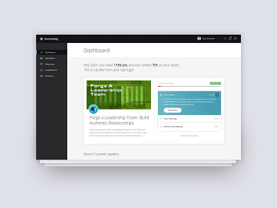 Wildsparq App Dashboard app content dashboad design education gamification leadership metrics product design ui ux web app