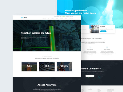 Uniti Website branding copper data design fiber figma landing page layout marketing typogaphy ui ux web web design