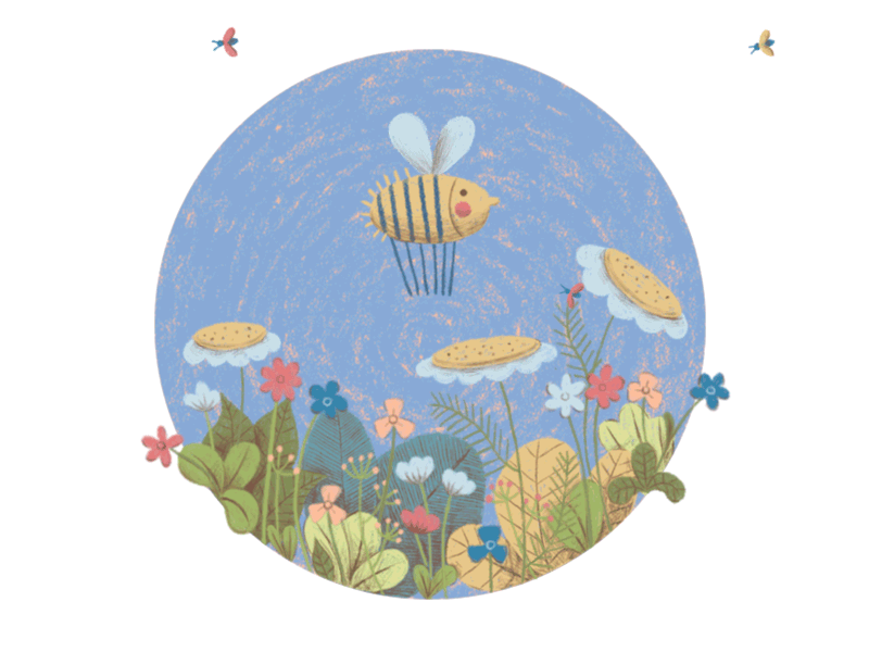 motion graphic for a branding design after effect animated gif animation bee branding design design digital art digital drawing digital painting flowers happy art motion design motion graphic photoshop