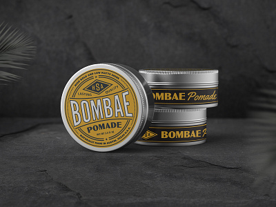 Bombae Pomade badge circle logo design lettering logo logotype packaging packaging design pomade retro type typography vintage vintage badge wordmark