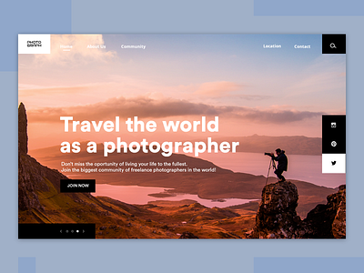 Landing Page Concept landing page photography typogaphy ui visual design web design website