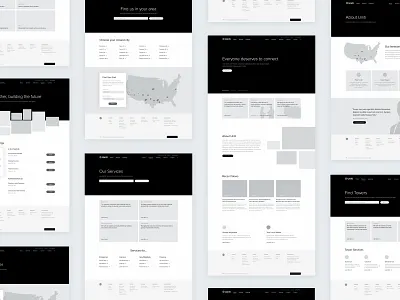 Uniti Website Wireframes brand fiber hi fi layout ui ux version 2 website wireframes