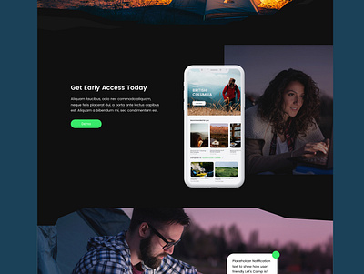 Camping Website App Mockup branding graphicdesign homepage logo design ui ux web web design website