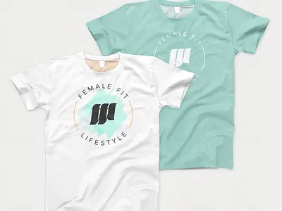 Female Fit Lifstyle Logo Design branding circle design fitness fitness logo icon identity logo minimal monogram simple logo teal tshirt design typography vector
