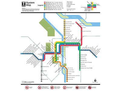 TriMet System Map Reimagining illustration map transit