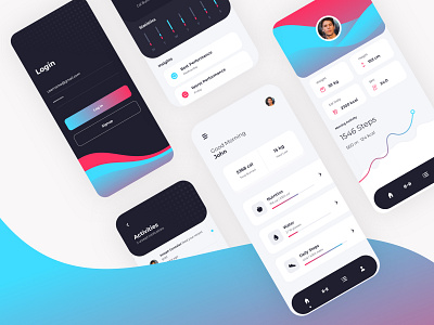 Health & Fitness - All Screens app fitness flat health ios mobile ui ux