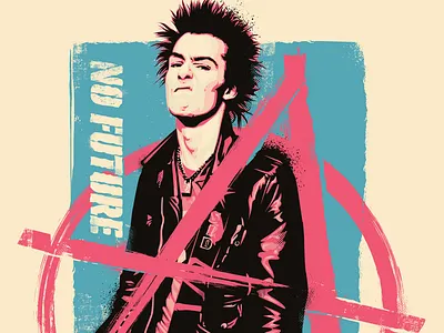 Vicious illustration practice rocktober sid vicious vector