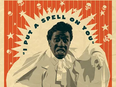 Screaming jay Hawkins illustration practice poster art rocktober vector