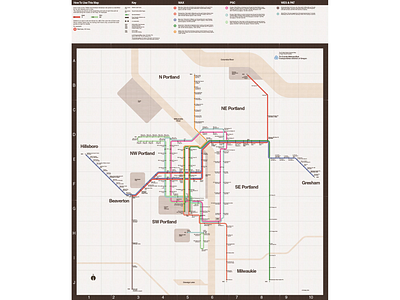 TriMet System Map Reimagining illustration map transit