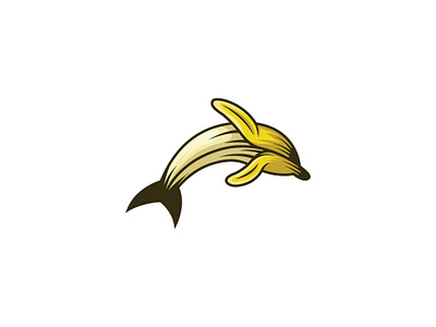 Banana Dolphin amazing animal banana brand branding company creatitve dolphin food fruit fun logo marine ocean sea vector