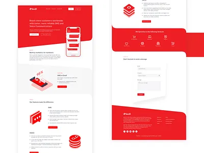 Landing Page Design app app design brand branding client colors concept desktop flat free freebie graphic design icon illustraion landingpage sms ui web app web site