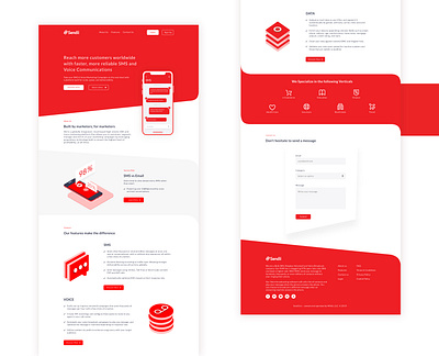 Landing Page Design app app design brand branding client colors concept desktop flat free freebie graphic design icon illustraion landingpage sms ui web app web site