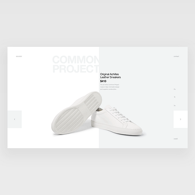 Common Project common interface minimal project shoes typography ui web webdesign