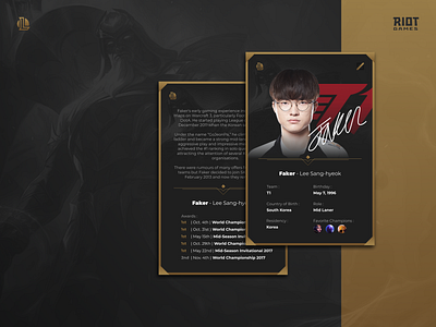 League of Legends - Collectible player cards card card design championship collectible concept design esports faker game games league of legends leagueoflegends minimal nft player player card print profile riot games sneaky