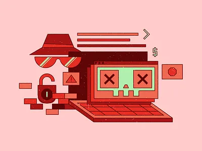 I'M THE CREEPER; CATCH ME IF YOU CAN computer drawing graphic design illustration laptop technology vector virus