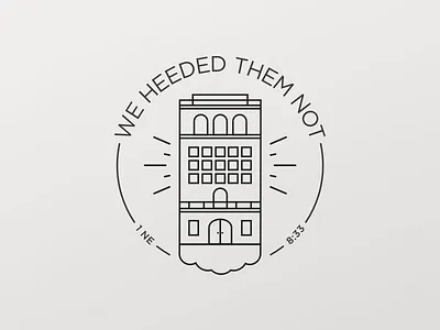 We Heeded Them Not badge bom illustration scripture typography versus