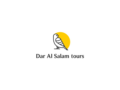 Dar Alsalam Tours bird bird logo branding fly logo logo design peace pigeon tours travel travel agency wing yellow