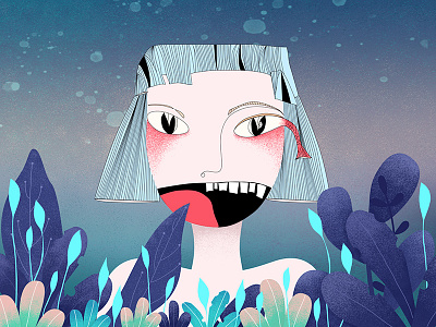 From the sea animation design fish funny girl happy illustration