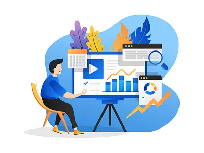 Data Analysis illustration landing landing page page people presentation ui vector web