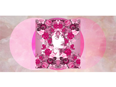 Roses album artwork botanical circles digitalcollage floral flowers fuschia graphicdesign illustration mandala pink rose rosequartz roses sanfrancisco selfportrait