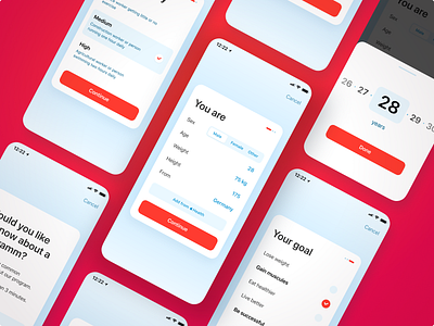 Health app. Onboarding screens app form design forms health health app health care healthcare healthy ios mobile onboarding onboarding screen onboarding screens onboarding ui personal data profile ui uiux