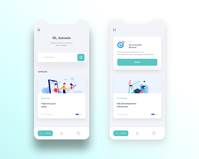 Online Learning App design development education educational illustraion interface ios iphone kit learning learning app menu menu bar menu design mobile online online course ui uiux ux