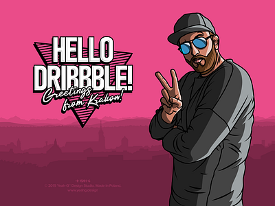 Hello from Krakow! adobe illustrator colors debut design digital illustration flat hello hello dribbble illustration logo punchy retrowave typography vector