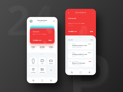 Banking App $ 2020 app app design bank interface mastercard mobile privat privat24 ui ux visa приват