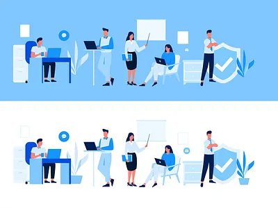 Working concept app branding color design flat illustration mobile ui vector web
