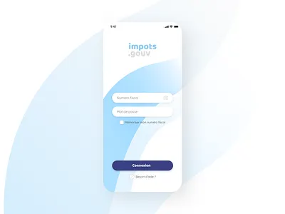 Warm login page - impots.gouv rework app blue design french institution login page mobile redesign rework serious simplicity ui ux warm white