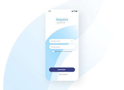 Warm login page - impots.gouv rework app blue design french institution login page mobile redesign rework serious simplicity ui ux warm white