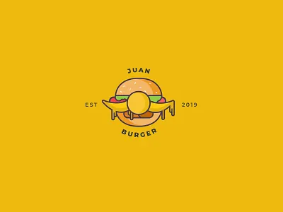 Juan Burger burger burger logo design flat juan derful logo minimal vector