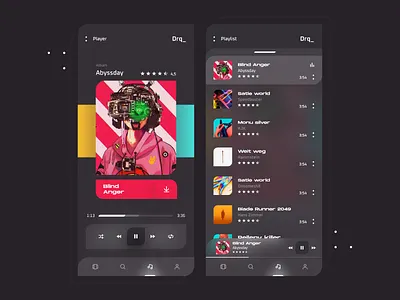 App Music Drq_ app artist clean design fluent design manuel rovira minimal music music app music player play player playlist song ui ux