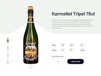 Beer Shop - Exploring the UI style alcohol beer belgium brewery clean clean ui e commerce ecommerce karmeliet ui