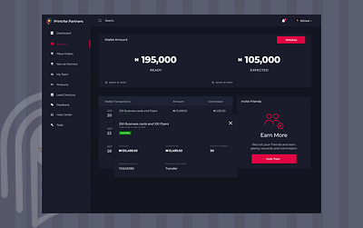 printrite dashboard dark theme app dashboard design dashboard ui design minimal ui ux web