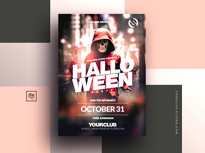 Halloween Flyer Template cards cards design creative flyer templates graphic design halloween halloween bash halloween flyer halloween party illustration invitation invites night club nightclub nightlife october party flyer photoshop poster streetwear