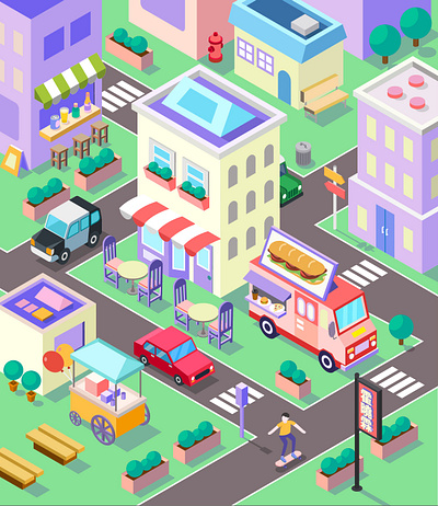 Isometric City design flat graphic illustration isometric vector