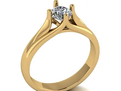 One Gem Engagement Ring 3D Model jewel jewelery jewellery jewelry jewelry design jewelry designer jewels matrix rhino3d rhinoceros