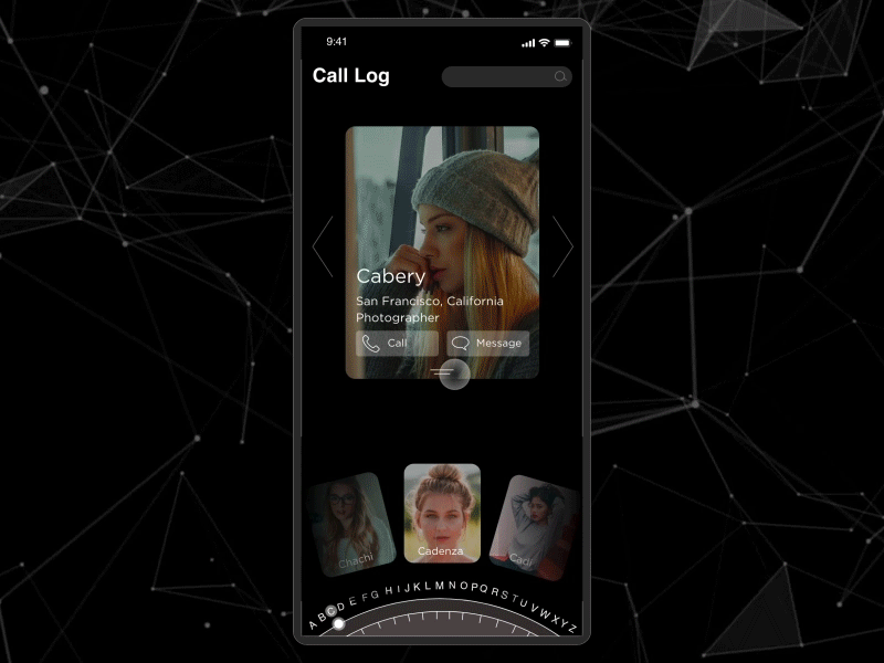 Call Log App (UX | UI) animation animation after effects app design illustration ui ux