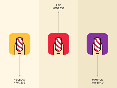 Nail art app app design art color design fingers flat icon logo logolove logotype minimal minimalist nail nail art purple red simple yellow