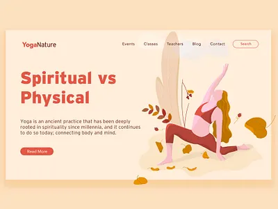 YogaNature autumn drawing illustration landing page landing page design nature illustration page builder page design procreate app ui ui design web design web page design webillustration women in illustration yoga yoga pose yoga studio