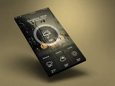 Weather Mobile app design illustration minimal ui ux vector